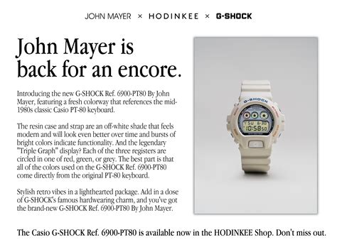 john mayer casio|Introducing: The G.